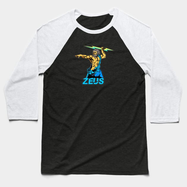 Zeus Greek god Baseball T-Shirt by Catfactory